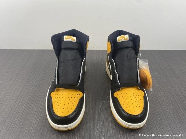 Official Maikesneakers High OG Yellow 1 Air Jordan Toe 555088-711 0810